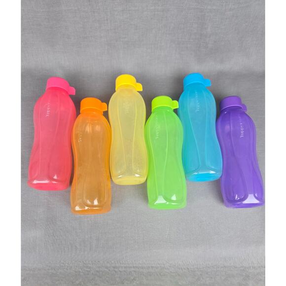 Set of 6 Tupperware Eco Bottles 500ml Water Bottle Rainbow - Picture 1 of 1